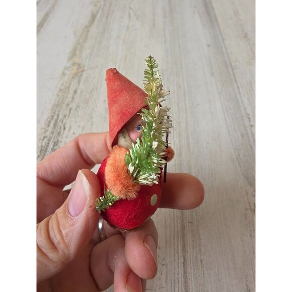 Antique elf Santa tree figurine cardboard paper Xmas tree - Picture 7 of 8